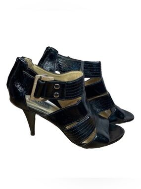 Michael Kors Black Women's Leather Heeled Sexy Chic Sandals Sz 7